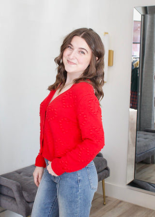 All Yours Cardigan - Kiss Me Red