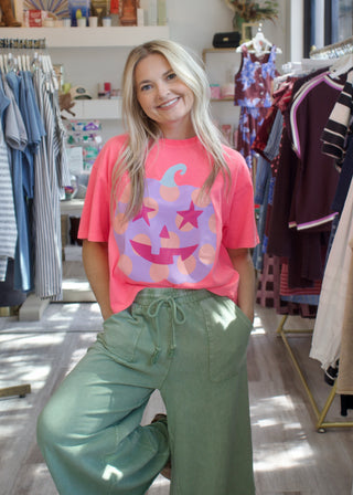 Polka Dot Jack-O-Lantern Crop Tee