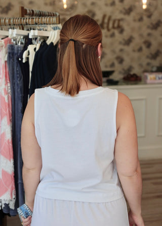 Sloane V-Neck Top - White