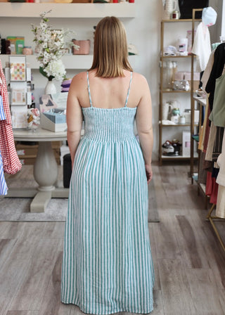 Bayside Striped Midi Dress - La Palma