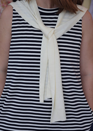Set Sail Stripe Dress - Cream/Navy