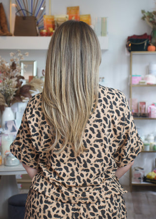 Leopard Contrast Set Top