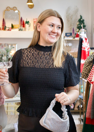 Glimpse Lace Top - Black