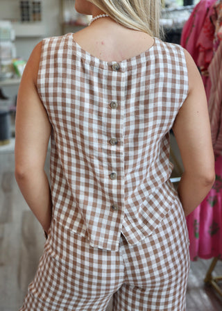 Byfalakka Checker Top - Woodsmoke