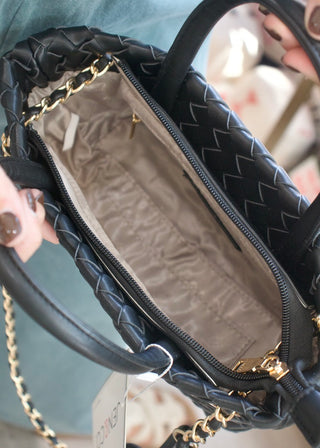 Fallon Chain Satchel Bag - Black