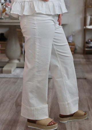 Holly High Rise Denim - Egret