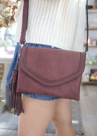 Sloane Flapover Crossbody - Cherry Lacquer