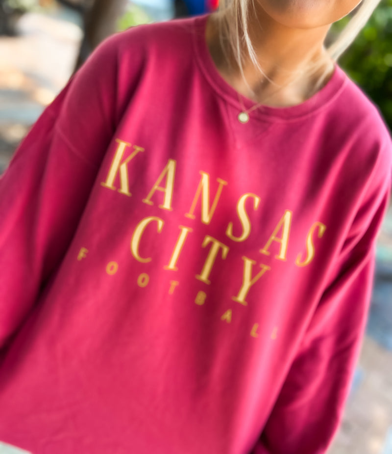 Kansas City Football Vintage Crew - Red