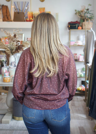 Whimsy Polka Dot Top - Chocolate