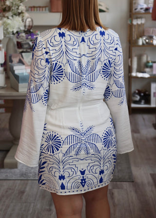 Tahina Palm Mini Dress - Nautical