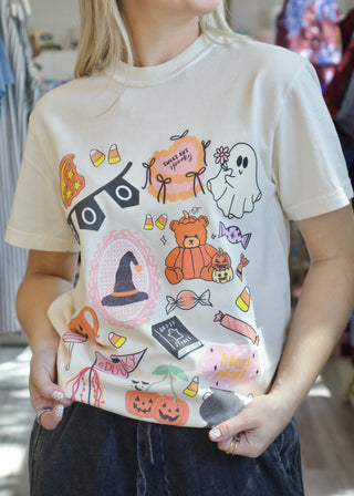 Boo Halloween Collage Graphic Tee