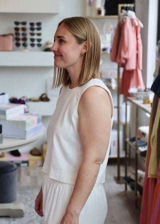 Sloane Linen Top - White