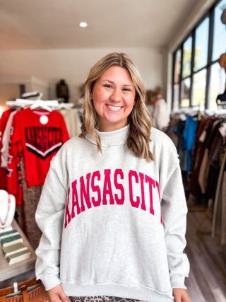 PRE-ORDER KC Reversible Mock Sweatshirt - Grey