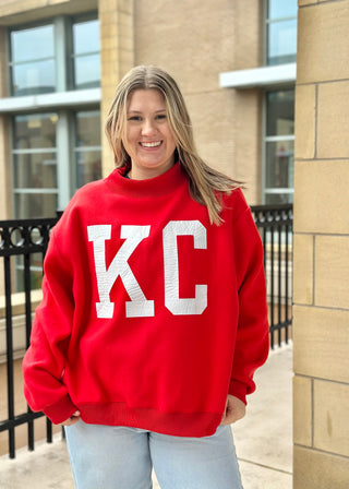 PRE-ORDER KC Reversible Mock Sweatshirt - Red