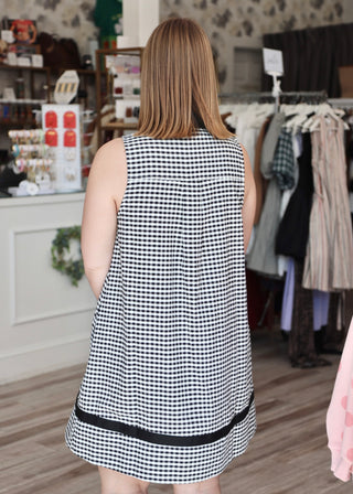 Gingham SL Dress - Black