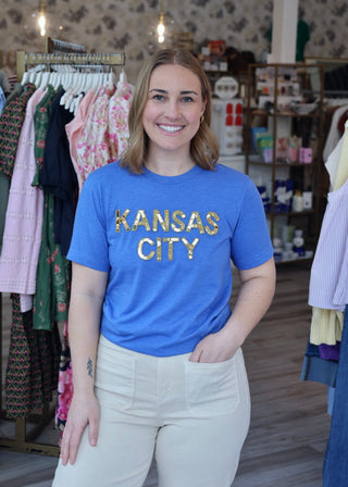 KC Sequin Tee - Royal Blue