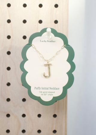Puffy Letter Initial Necklace