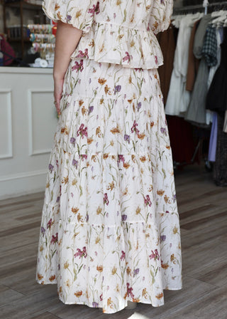 Floral Maxi Skirt - Ivory
