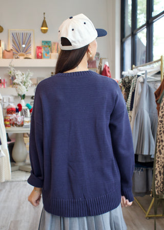 Teddy Bear Sweater - Navy