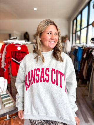 PRE-ORDER KC Reversible Mock Sweatshirt - Grey