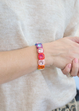 Rainbow Gemstone Stretch Bracelet