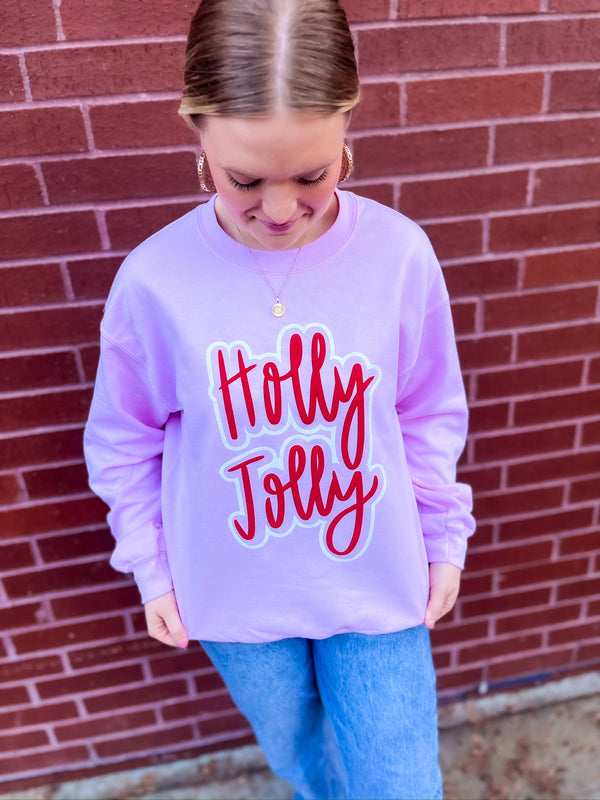 Holly Jolly Double Sweatshirt - Pink