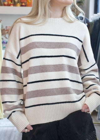 Cirrus Stripe Sweater - Chalk