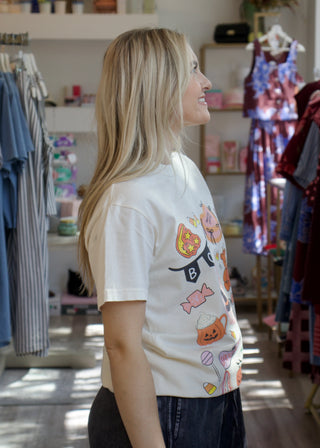 Boo Halloween Collage Graphic Tee