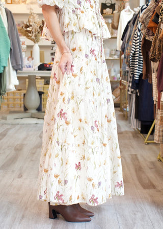 Floral Maxi Skirt - Ivory