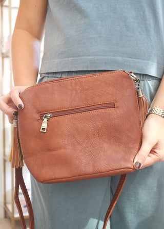 Dylan Tassel Crossbody - Brown
