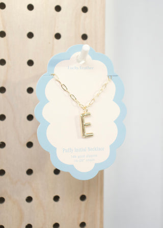 Puffy Letter Initial Necklace