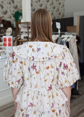Floral Collar Blouse - Ivory