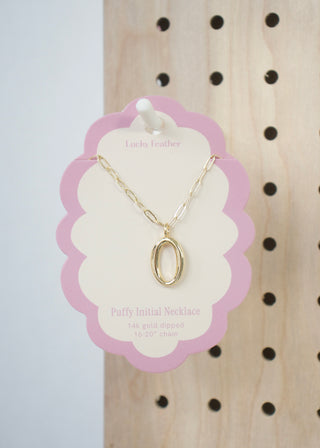 Puffy Letter Initial Necklace