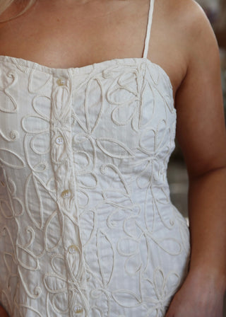 Angel Eyes Textured Midi Dress - Champagne