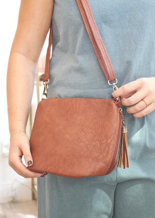 Dylan Tassel Crossbody - Brown