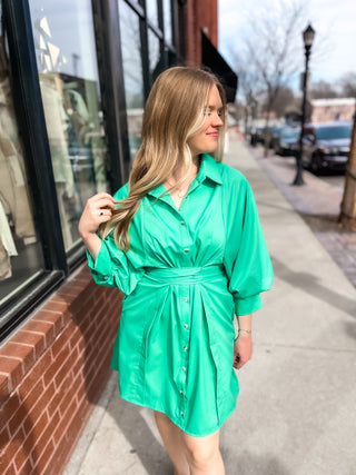 Solly Collared Dress - Green