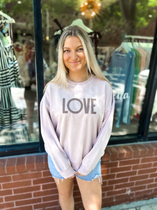 Love Sunday Sweatshirt - Lilac Gray