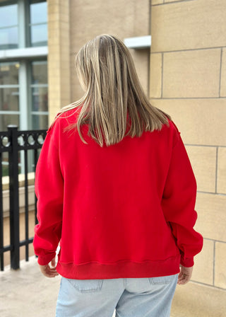 PRE-ORDER KC Reversible Mock Sweatshirt - Red