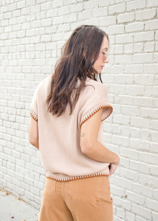 Howdy Stitch Sweater - Tan