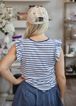 North Top - Navy/White