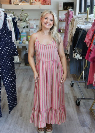 Iafoxa Midi Dress - Azalea Stripe
