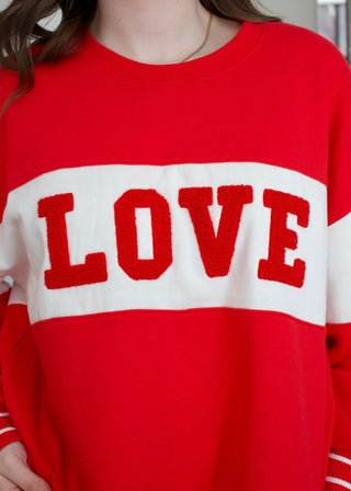 Oversized Love Sweatshirt - Kiss Me Red