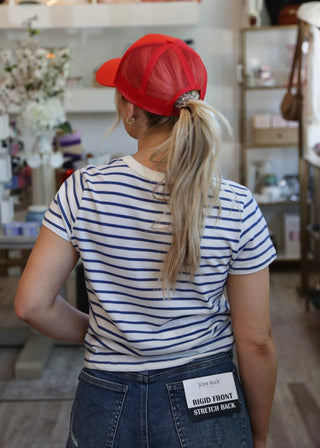 Junie Striped Tee - True Navy