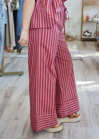 Stripe Set Pants - Rust