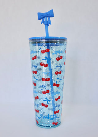 Summer 24oz Plastic Tumbler - Cherry Pop