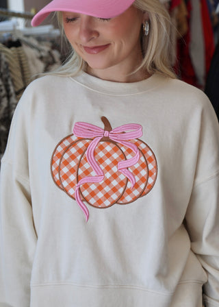 Gingham Pumpkin Sweatshirt