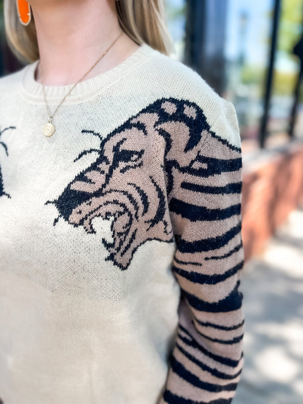 Tiger Sleeve Sweater - Oat