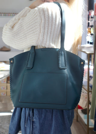 Micah Whipstitch Tote - Peacock