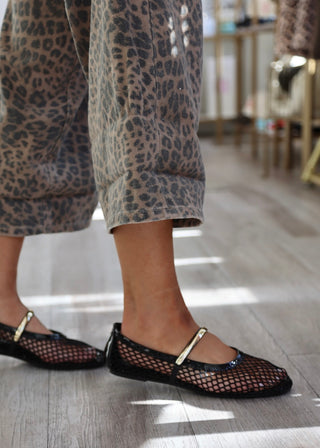Meghan Mesh Ballet Flat - Black