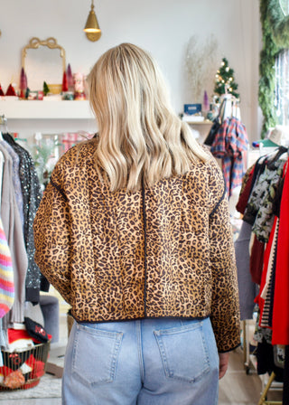 Quilted Leopard Puffer Jacket